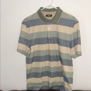 Alfani Men's Striped Polo Shirt - Beige and Blue